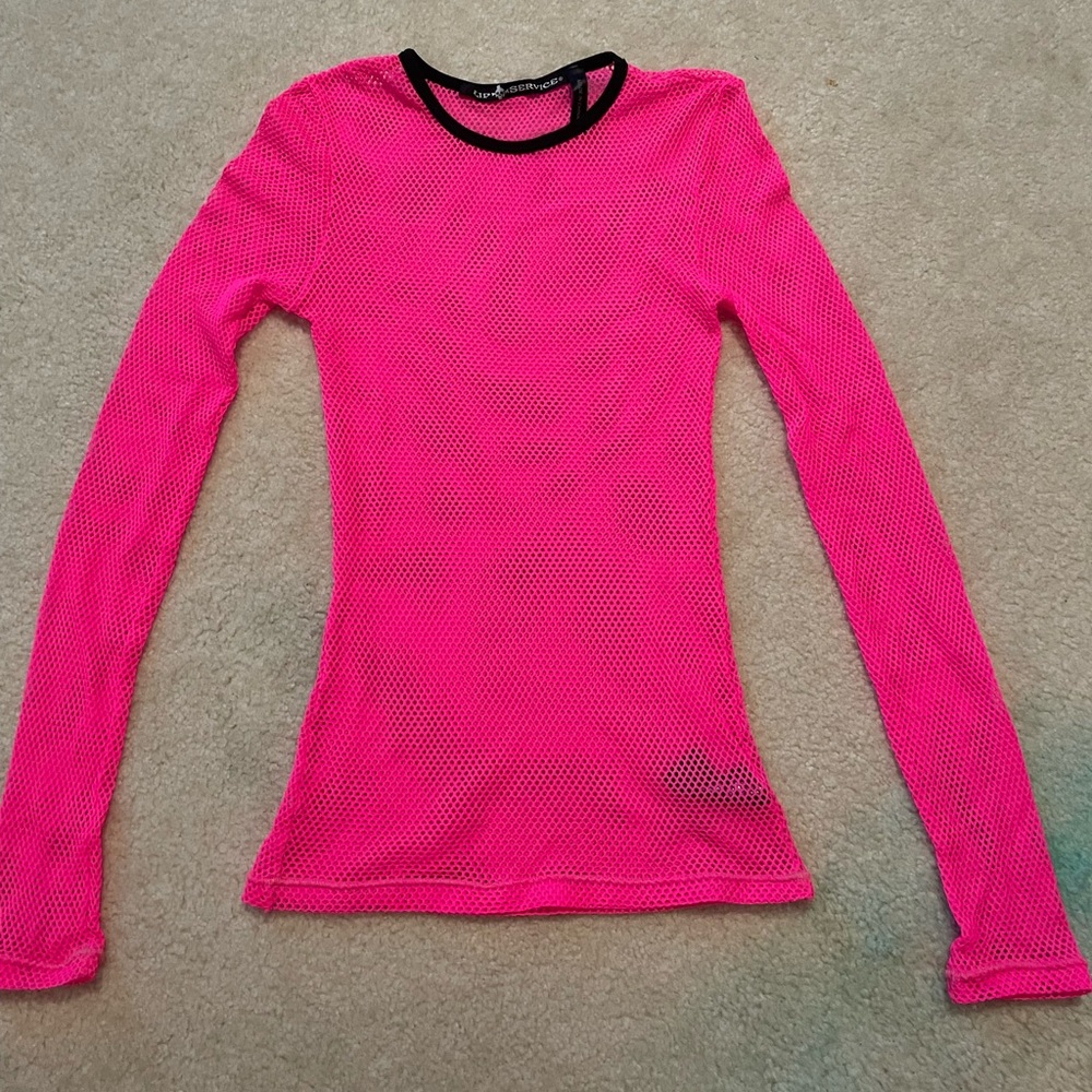 Lip service fishnet top pink S women’s